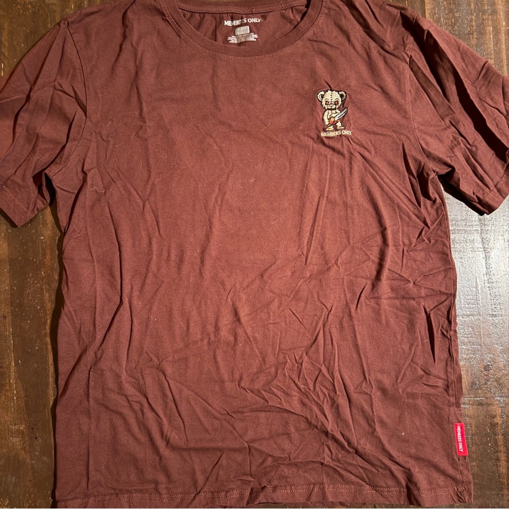 Members Only Maroon Short-Sleeve Tee with Bear Patch 2XL